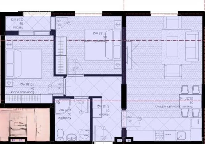 Sale, two bedroom apartment, 64m², Zabjelo, Podgorica