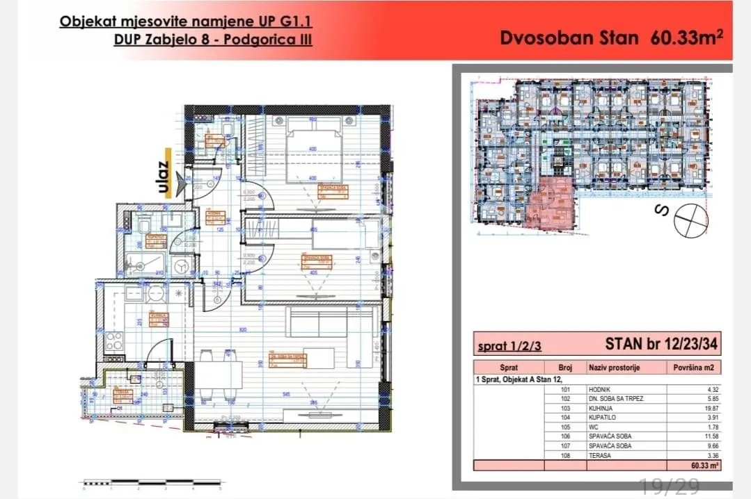 Prodaja, jednosoban stan, 49m², Zabjelo, Podgorica