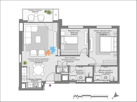 Rent, three bedroom apartment, 73m², Savski Venac, Beograd - image 38