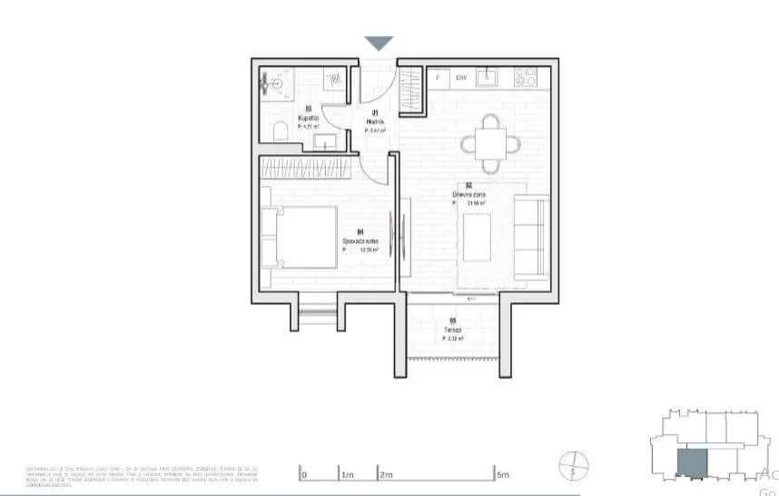 Sale, one bedroom apartment, 45m², Kolašin, Crna Gora