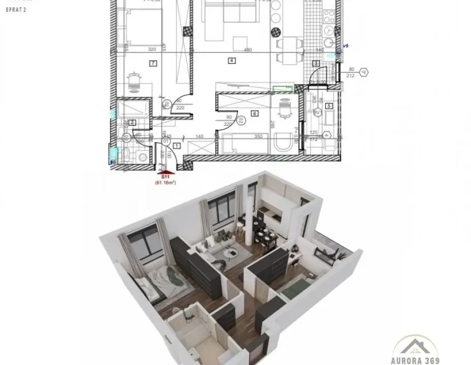 Prodaja, trosoban stan, 61m², Telep, Novi Sad Sve Podlokacije