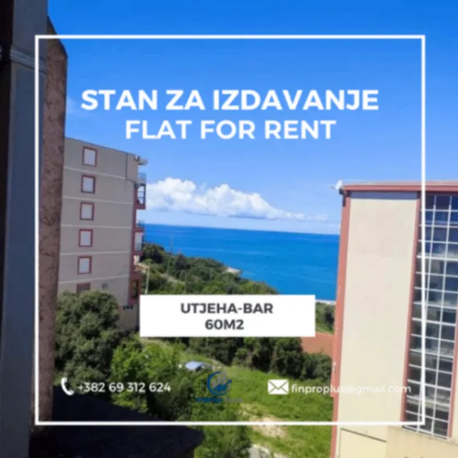 Izdavanje, stan, 60m², Utjeha, Bar