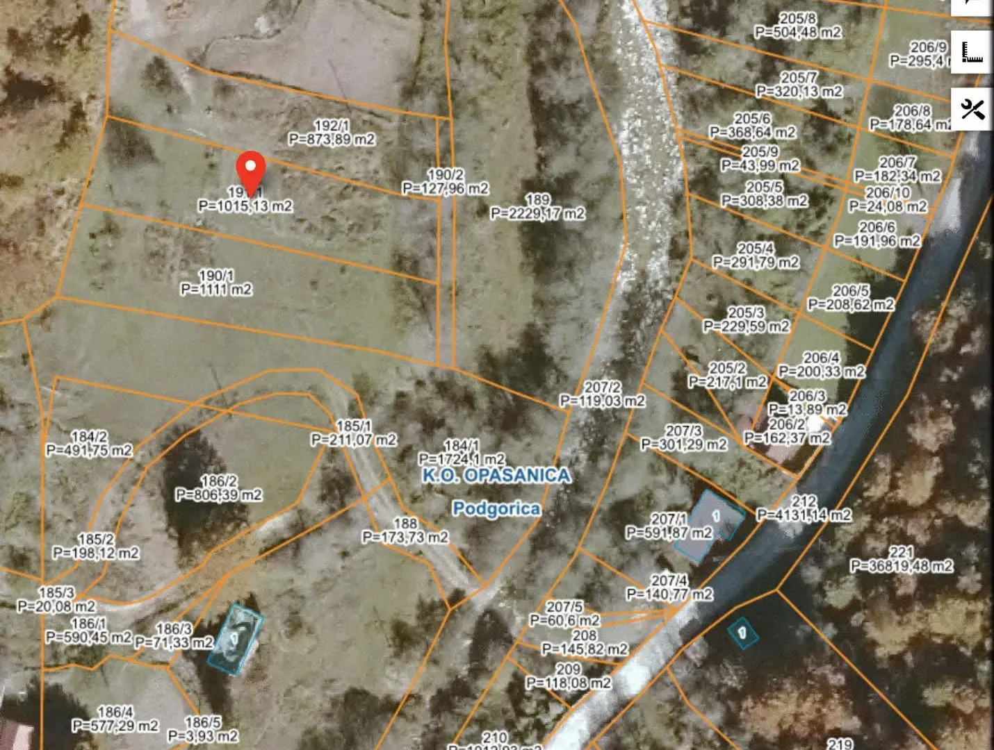 Sale, land lot, 1015m², Veruša, Podgorica