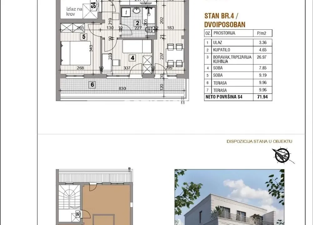 Prodaja, dvosoban stan, 72m², Karaburma, Palilula Sve Podlokacije