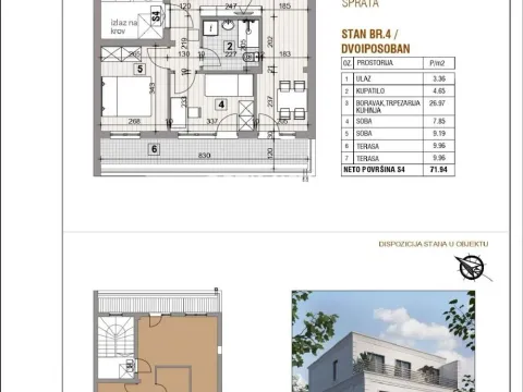 Sale, two bedroom apartment, 72m², Karaburma, Palilula Sve Podlokacije - image 1
