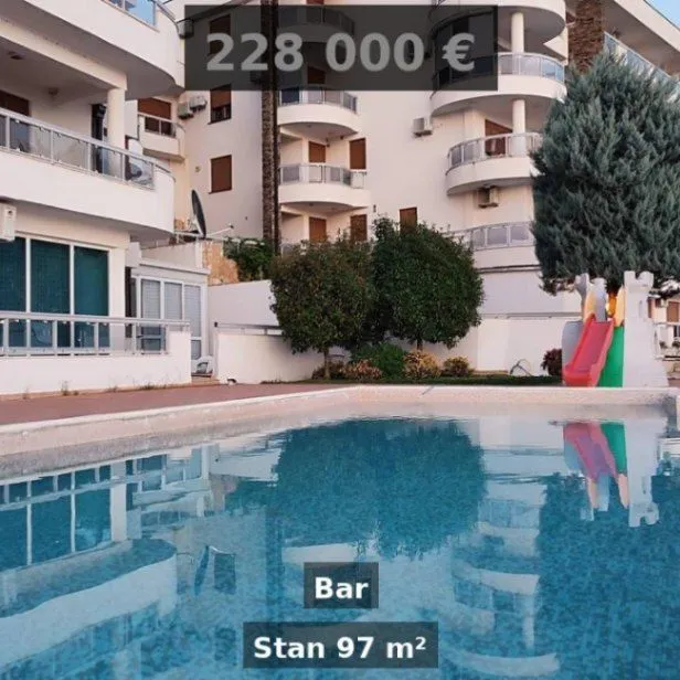 Prodaja, dvosoban stan, 97m², Bar, Crna Gora