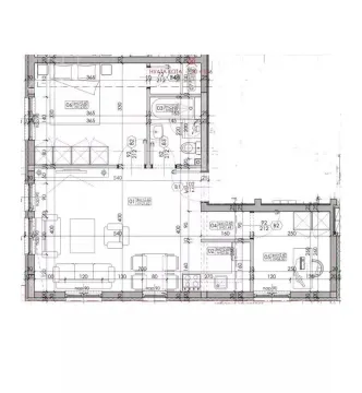Architectural floor plan showing the layout of rooms and furniture. - image 2