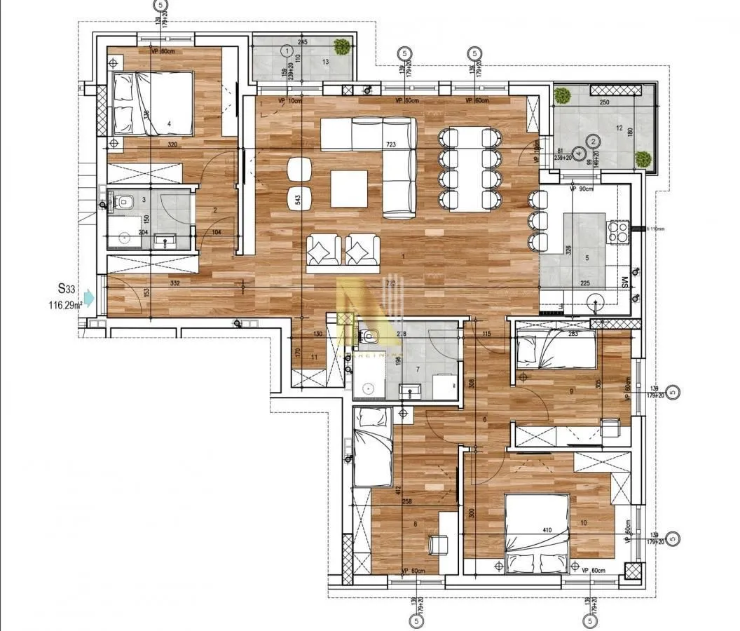 Prodaja, četvorosoban stan, 116m², Bulevar Evrope, Novi Sad Sve Podlokacije