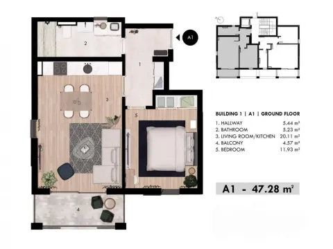 Prodaja, jednosoban stan, 47m², Donja Lastva, Tivat - image 2