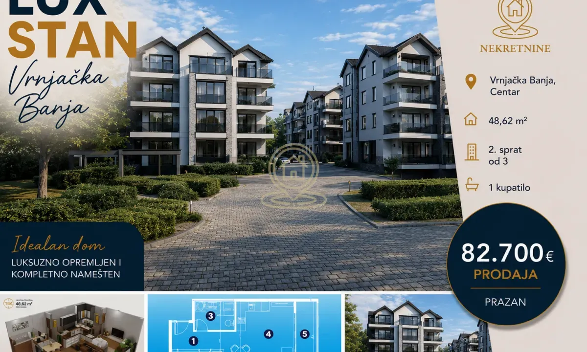 Sale, one bedroom apartment, 48m², Centar, Vrnjačka Banja