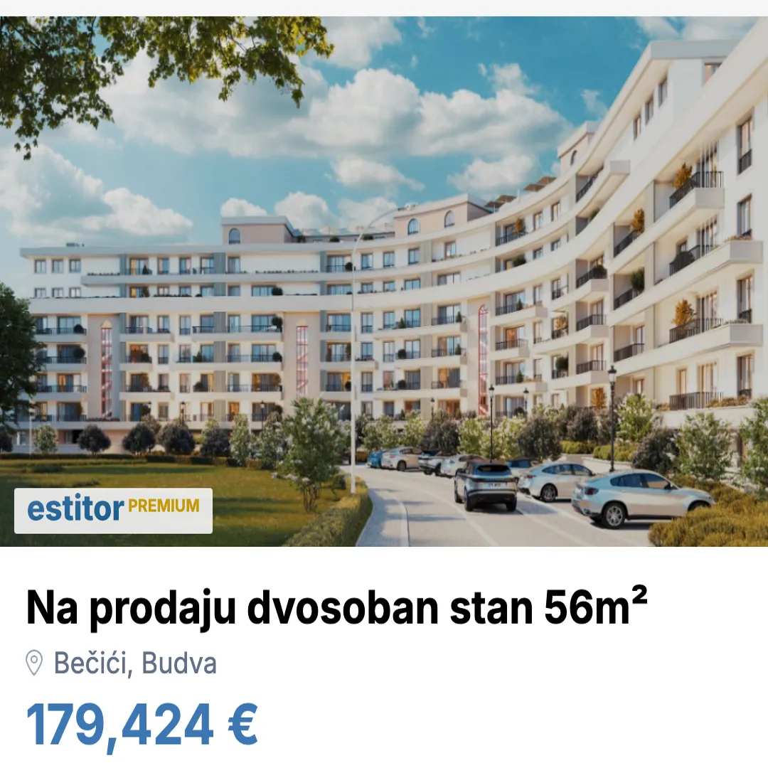 Sale, two bedroom apartment, 56m², Bečići, Budva
