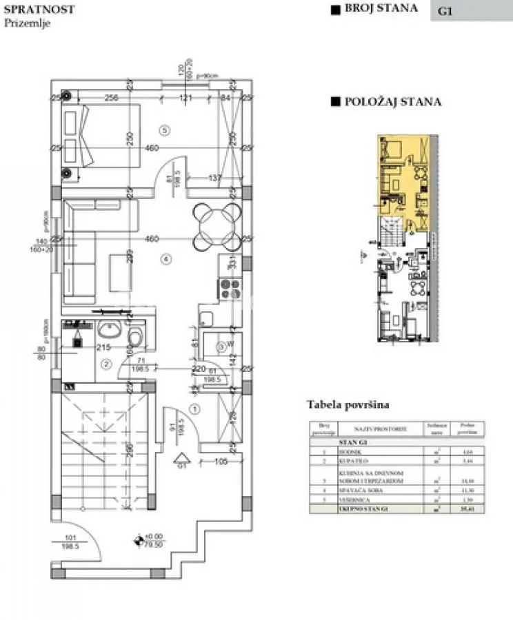 Sale, one bedroom apartment, 38m², Adice, Novi Sad Sve Podlokacije