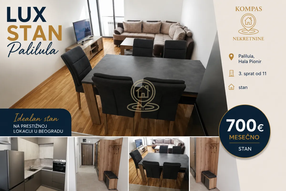 Izdavanje, dvosoban stan, 49m², Hala Pionir, Palilula Sve Podlokacije