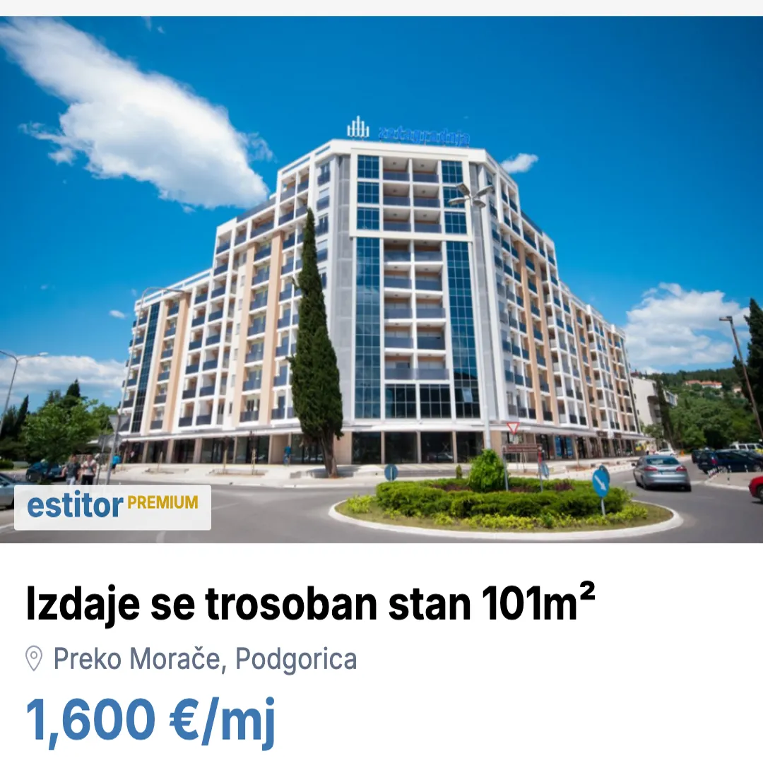 Izdavanje, stan, 101m², Preko Morače, Podgorica