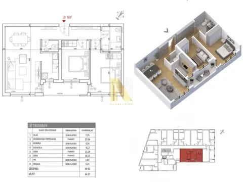 Prodaja, trosoban stan, 66m², Petrovaradin, Novi Sad - image 3