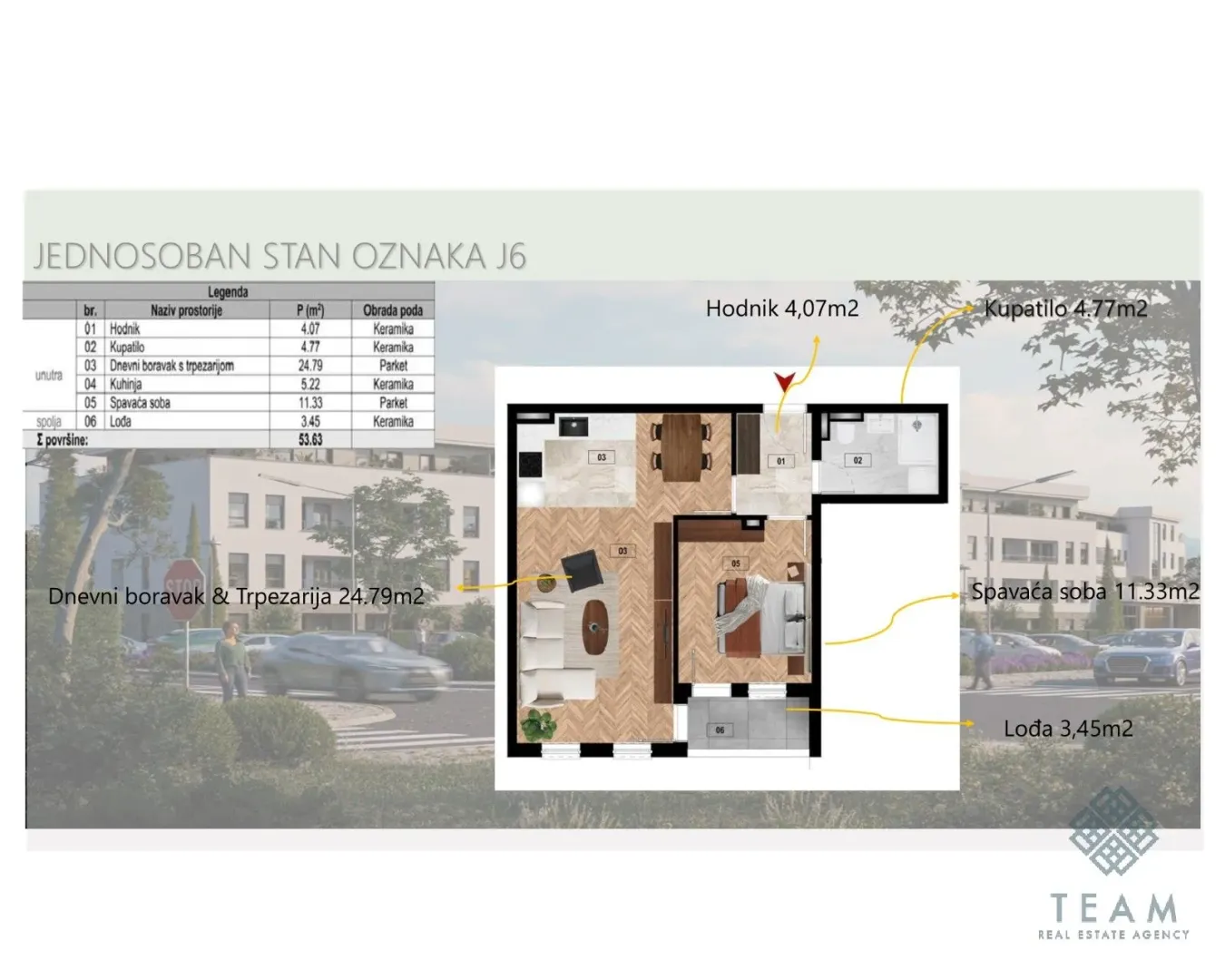 Prodaja, jednosoban stan, 54m², Zabjelo, Podgorica