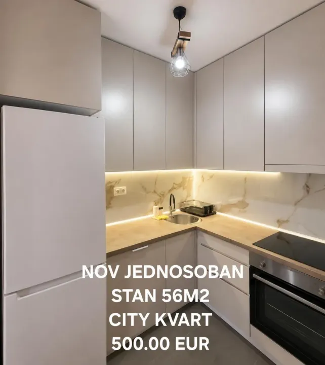 Rent, one bedroom apartment, 56m², City Kvart, Podgorica