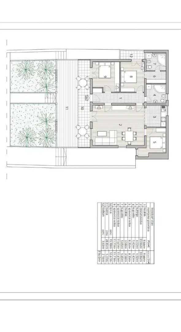Sale, three bedroom apartment, 116m², Drobnići, Budva