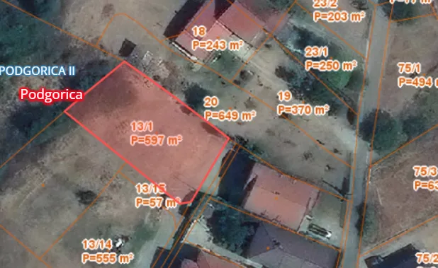 Sale, land lot, 597m², Zagorič, Podgorica