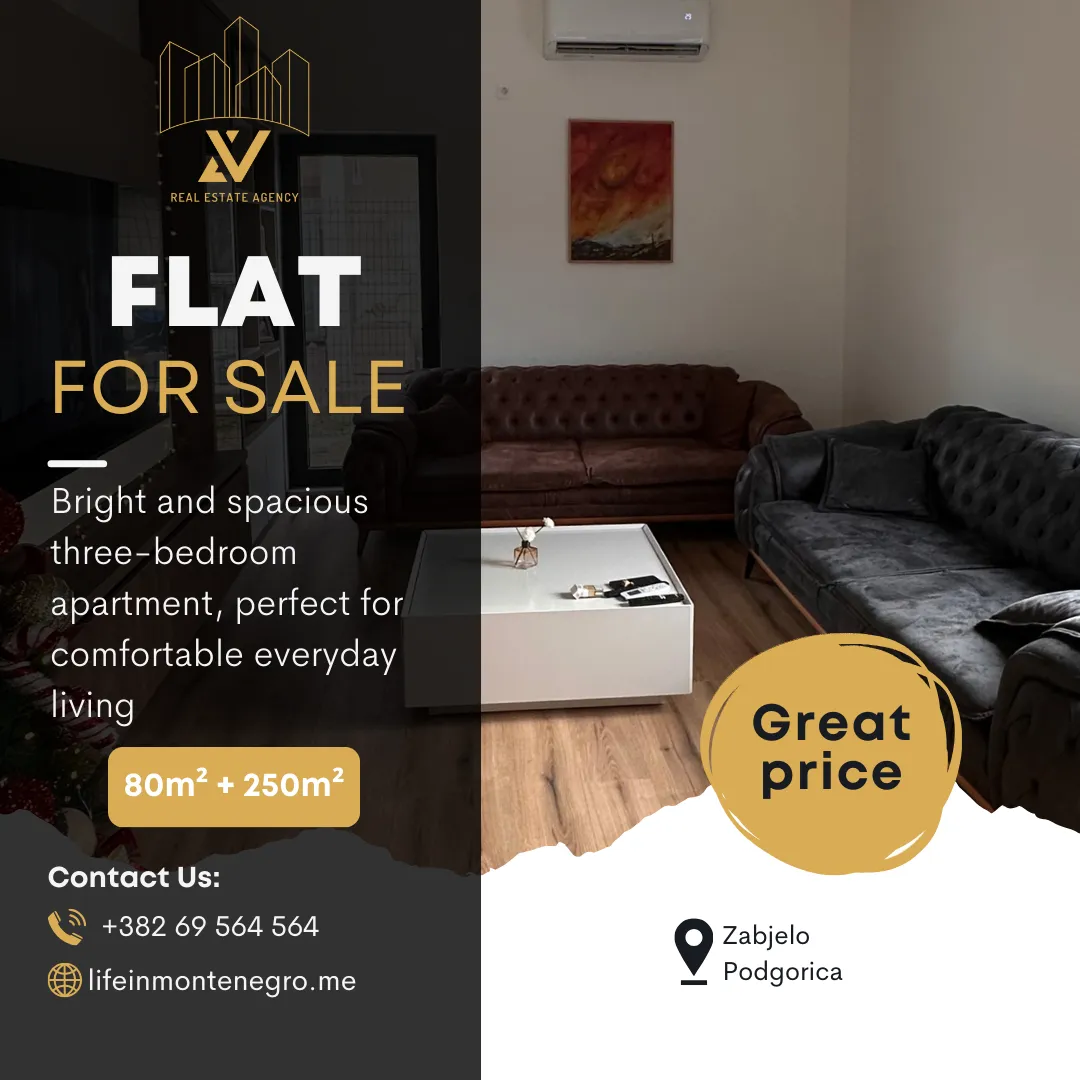 Prodaja, trosoban stan, 80m², Zabjelo, Podgorica