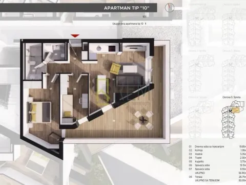 Sale, one bedroom apartment, 52m², Bečići, Budva - image 21