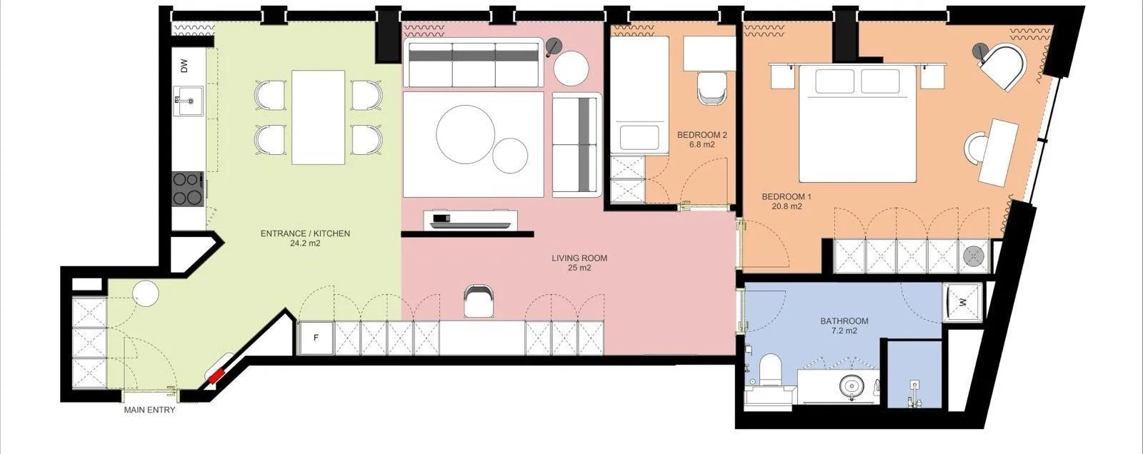 Sale, two bedroom apartment, 84m², Bečići, Budva