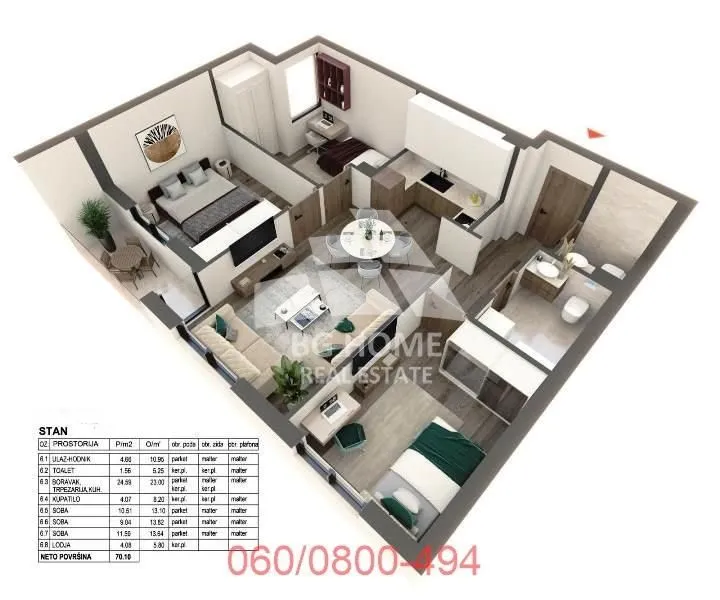 Sale, four bedroom apartment, 70m², Zemun Gornji Grad, Zemun Sve Podlokacije