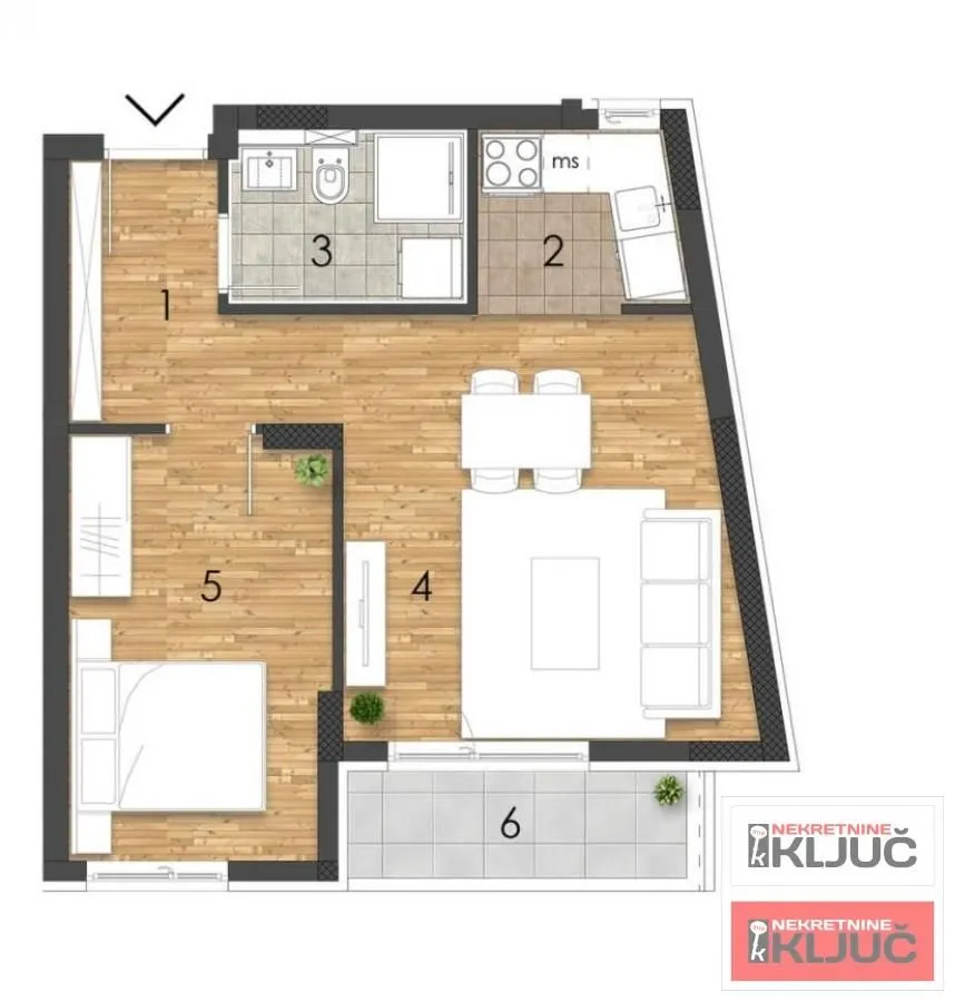 Sale, two bedroom apartment, 44m², Grbavica, Novi Sad Sve Podlokacije