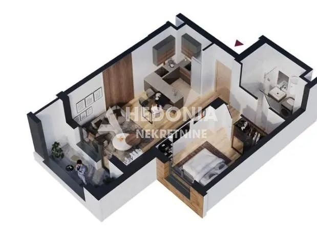 Prodaja, dvosoban stan, 50m², Novi Beograd Blok 65, Novi Beograd Sve Podlokacije