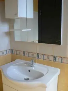Kupatilo sa umivaonikom, ogledalom i zidnim ormarićem. - image 4