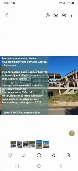 Sale, one bedroom apartment, 50m², Herceg Novi, Crna Gora
