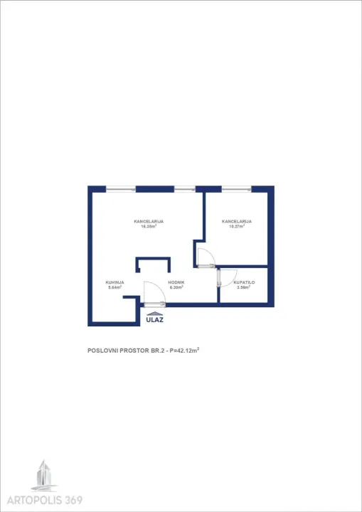 Sale, two bedroom apartment, 42m², Ledine, Beograd