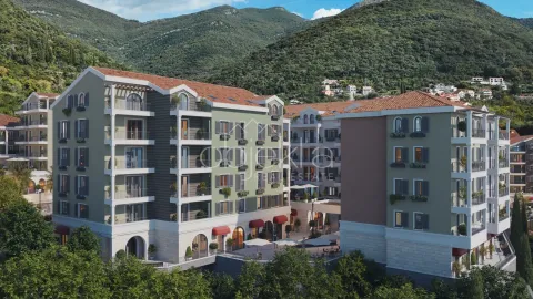 Exterior view of the residential complex surrounded by greenery and mountains. - image 11