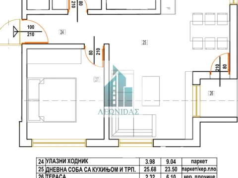 Sale, one bedroom apartment, 46m², Donja Vrežina, Niš