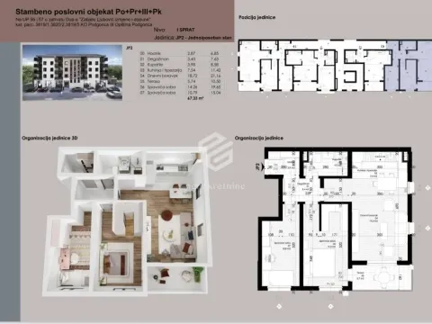 Prodaja, jednosoban stan, 45m², Ljubović, Podgorica - image 2