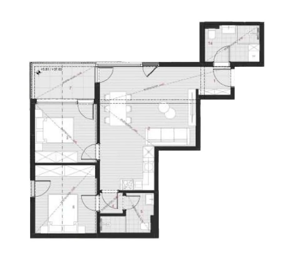 Sale, two bedroom apartment, 72m², Dobrota, Kotor