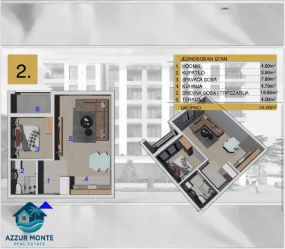 Floor plan of a one-bedroom apartment with room layout and square footage. - image 4