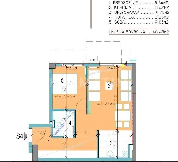 Sale, one bedroom apartment, 45m², Novi Beograd Blok 64, Novi Beograd Sve Podlokacije