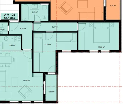 Prodaja, dvosoban stan, 64m², Podgorica, Crna Gora - image 2