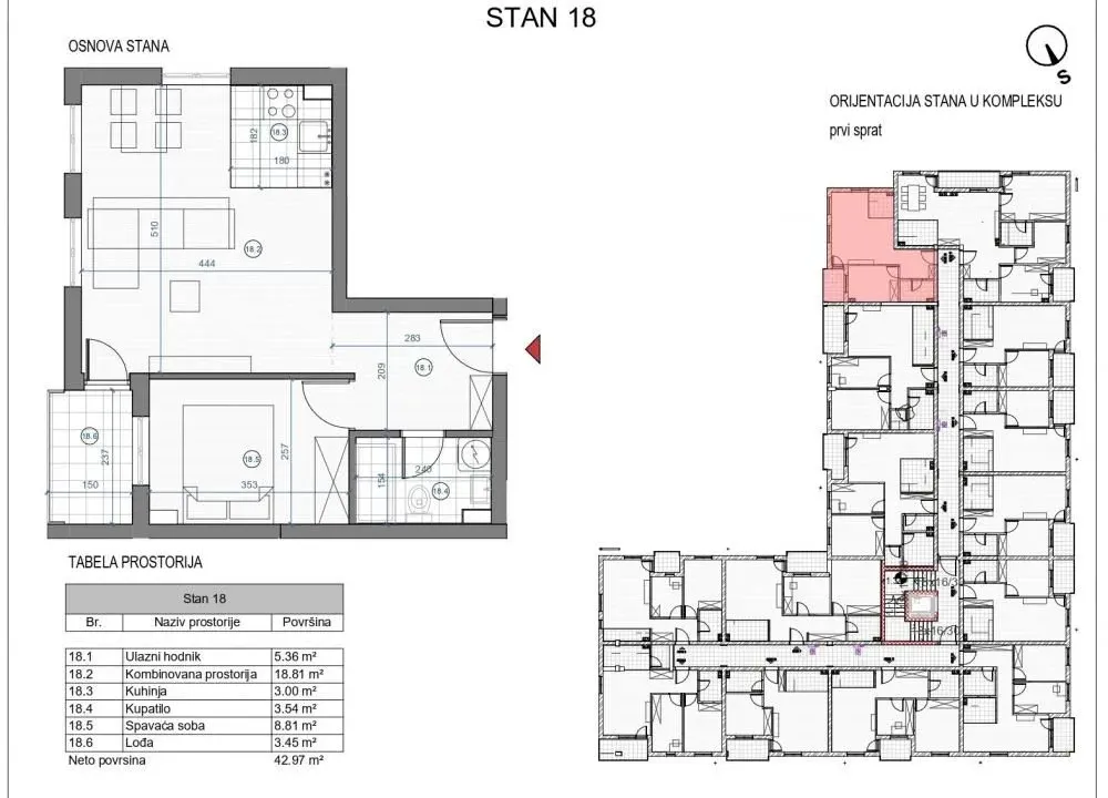 Sale, two bedroom apartment, 43m², Kaludjerica, Grocka
