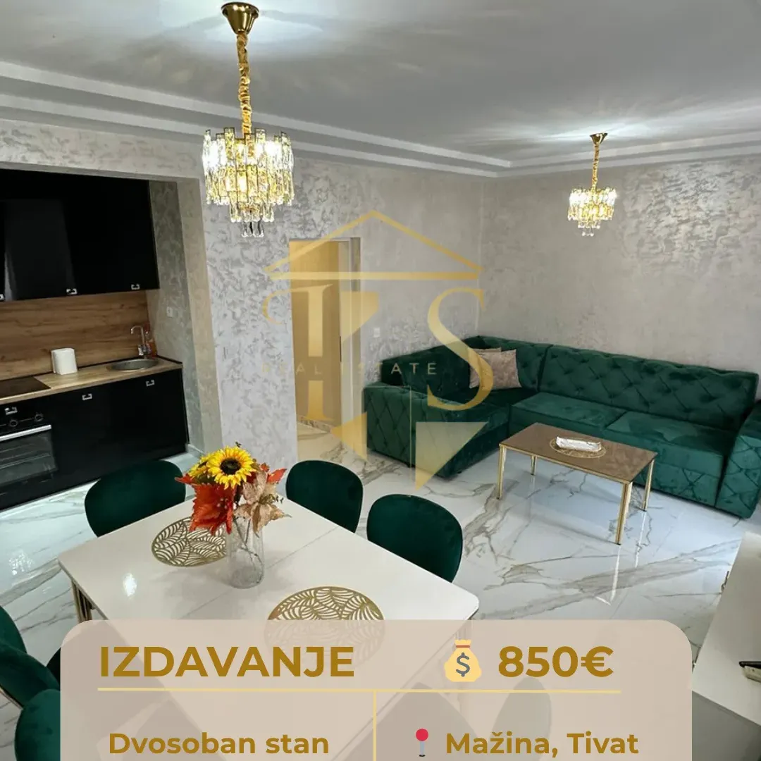 Izdavanje, dvosoban stan, 73m², Mažina, Tivat