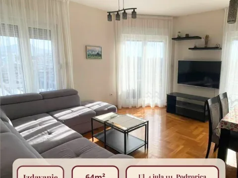 Izdavanje, dvosoban stan, 64m², Zabjelo, Podgorica - image 1