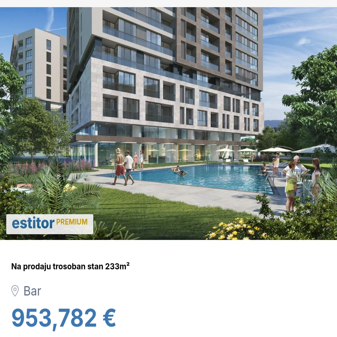 Sale, three bedroom apartment, 233m², Bar, Crna Gora