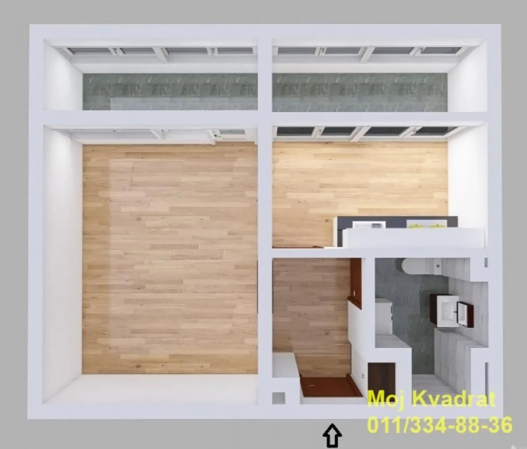 Prodaja, jednosoban stan, 45m², Novi Beograd Blok 45, Novi Beograd Sve Podlokacije