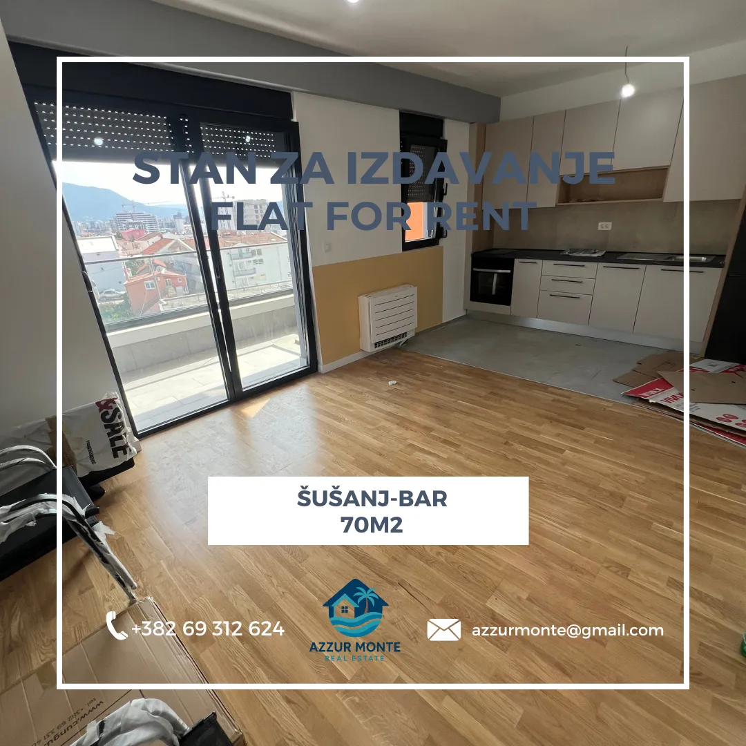 Rent, two bedroom apartment, 70m², Šušanj, Bar