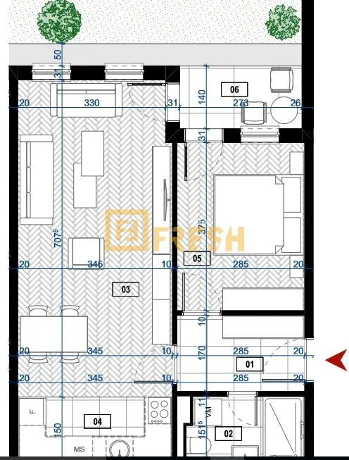 Prodaja, jednosoban stan, 52m², Zabjelo, Podgorica