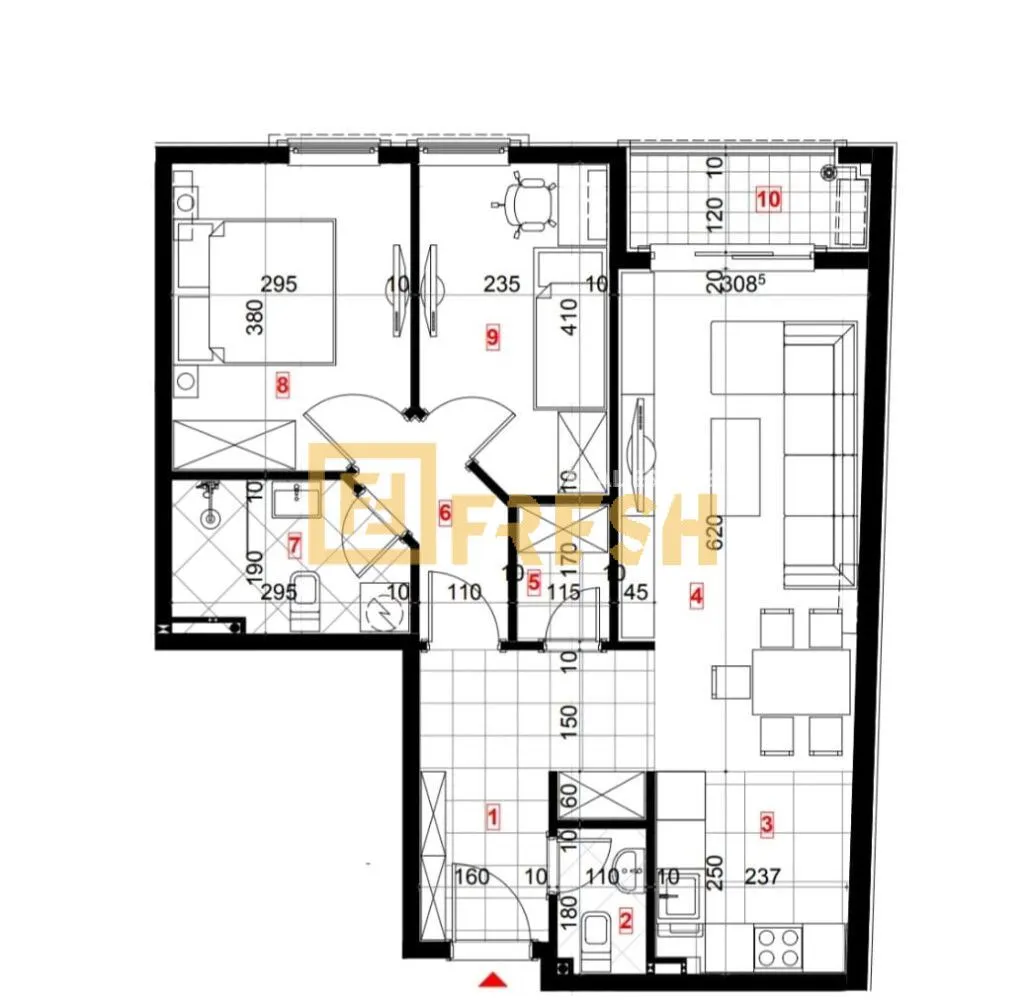 Rent, two bedroom apartment, 67m², Dalmatinska ulica, Podgorica
