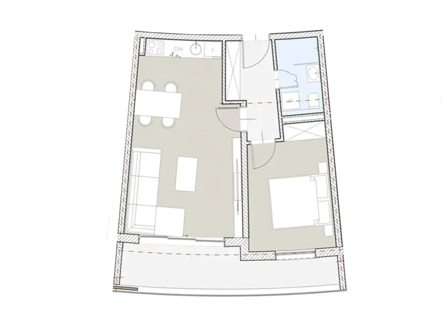 Sale, one bedroom apartment, 54m², Bečići, Budva