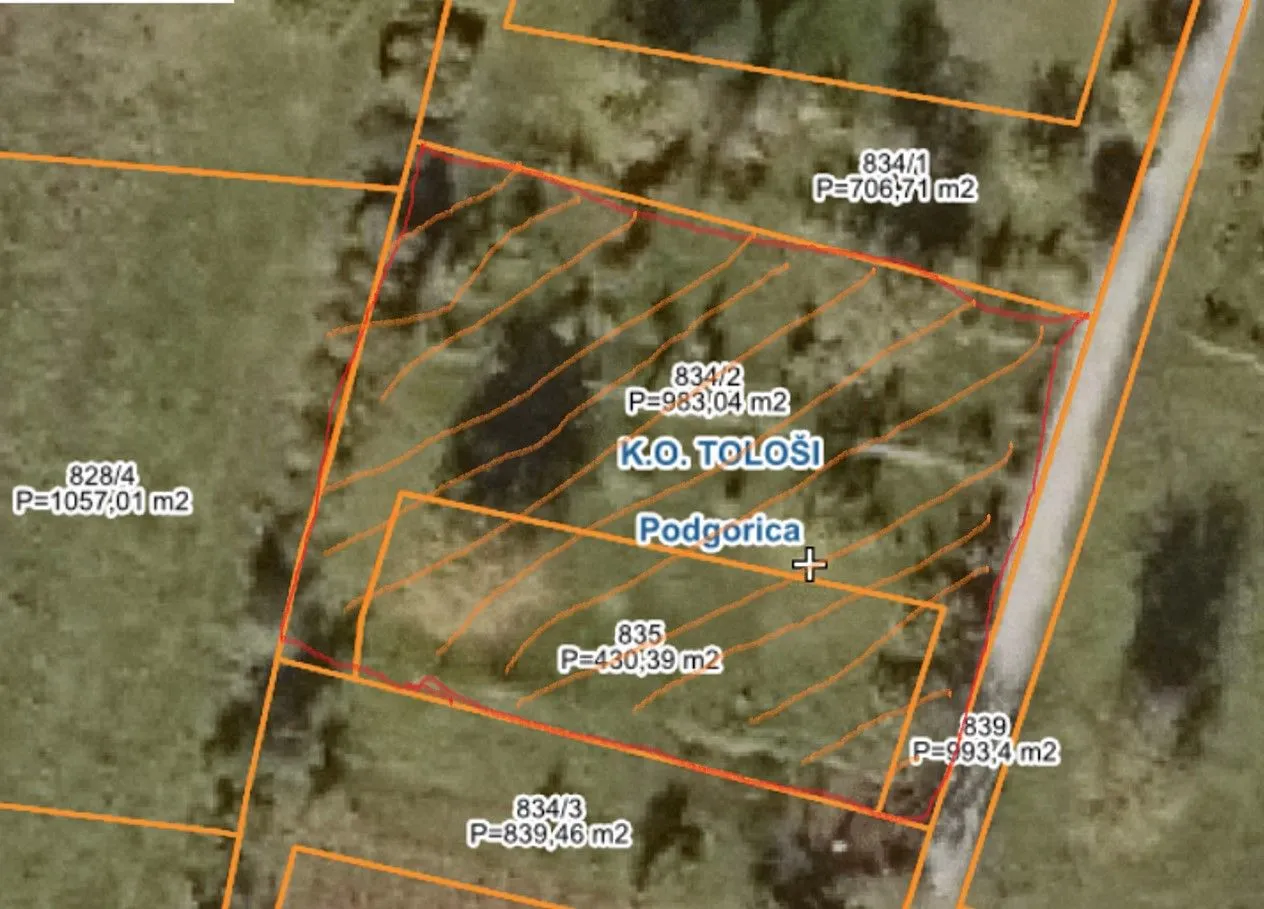 Prodaja, plac, 1357m², Tološi, Podgorica