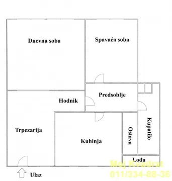 Osma crteža stana sa rasporedom prostorija. - image 11